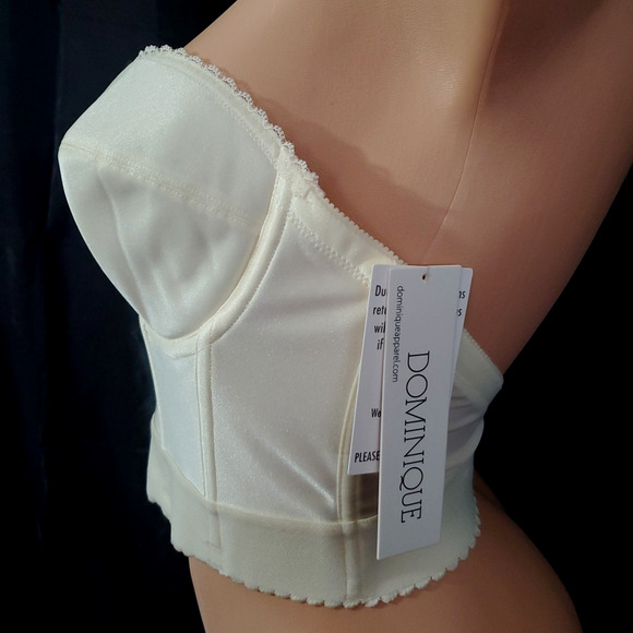 NWT DOMINQUE Corset Shapewear Top IVORY WHITE Retro Pin-Up 34C #6377 - Picture 4 of 11